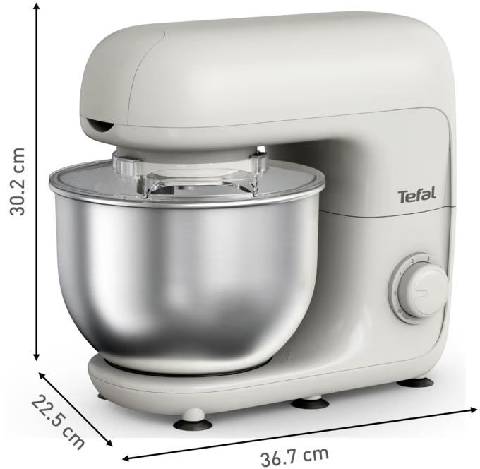 Міксер Tefal планетарний Bake Essential 800Вт, насадки-3, чаша-нерж., метал, 4.8л, білий