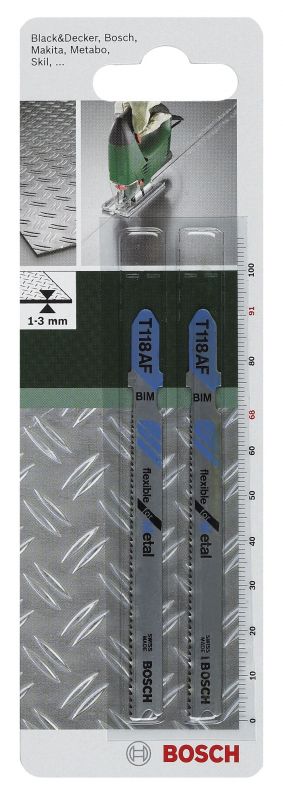 Полотно пиляльне для електролобзика BiM Bosch по металу , T 118 AF, 1.1-1.5х91мм, 2шт