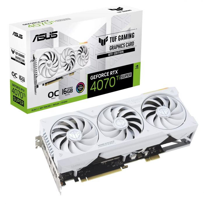 Відеокарта ASUS GeForce RTX 4070 Ti SUPER 16GB GDDR6X OC білий TUF-RTX4070TIS-O16G-BTF-WHITE