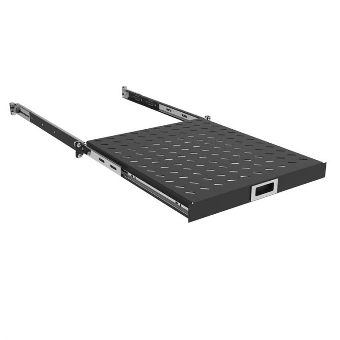 Полиця ZPAS 19", 1U, висувна, глибиною 450-550 мм, чорна