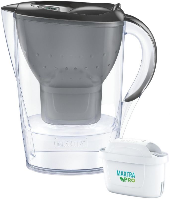 Фільтр-глечик Brita Marella Memo MXPro 2.4л (1.4л очищеної води) з фільтр-картриджем, графіт