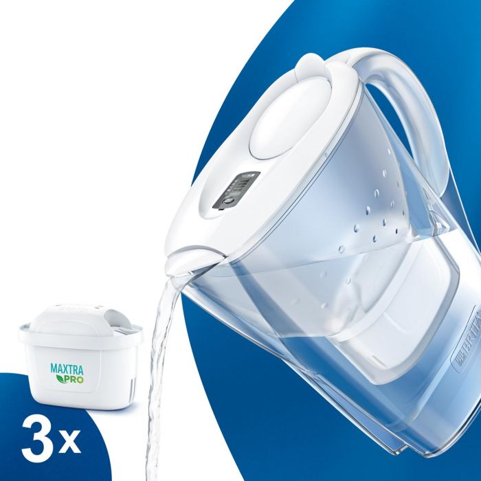 Фільтр-глечик Brita Marella Memo MXPro 2.4л (1.4л очищеної води) з фільтр-картриджем 3шт, білий