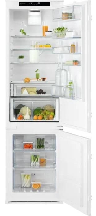 Холодильник Electrolux вбудований з нижн. мороз., 188x55х55, холод.відд.-215л, мороз.відд.-61л, 2дв., А++, Combi, інв., диспл внутр., зона св-ті, білий