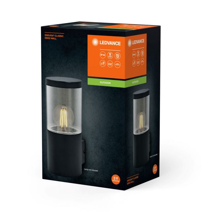 Cвітильник фасадний LEDVANCE ENDURA CLASSIC EBRO WALL E27 IP44 чорний