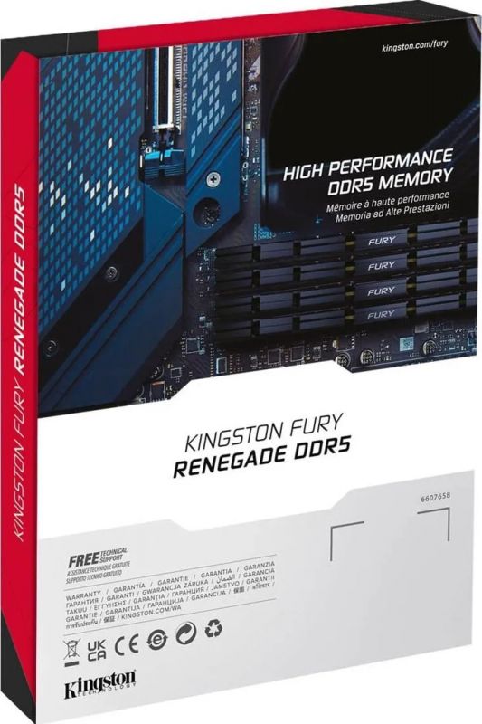 Пам'ять ПК Kingston DDR5 32GB KIT (16GBx2) 6800 FURY Renegade XMP Срібний