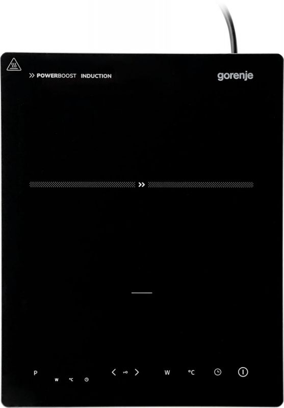 Плитка настільна Gorenje індукційна, комфорок - 1 на 2кВт, керування - сенсорне, таймер, чорний