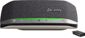 Спікерфон Poly Sync 20+ з адаптером BT700, сертифікат Microsoft Teams, 3 x Bi-Mic, радіус 2 м, USB-C, Bluetooth, сірий