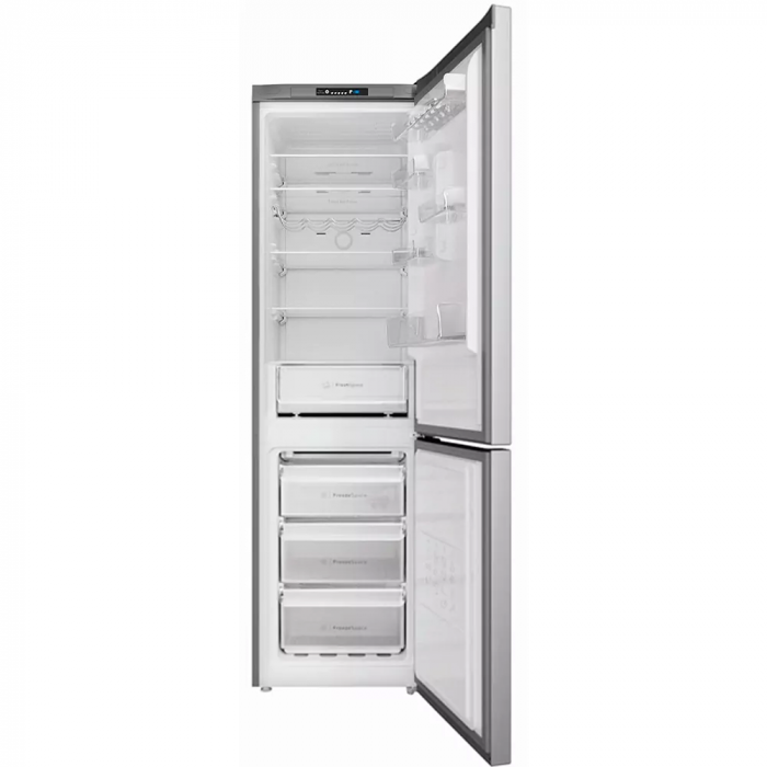 Холодильник Indesit з нижн. мороз., 202.7x60х68, холод.відд.-263л, мороз.відд.-104л, 2дв., А++, NF, інв., нерж