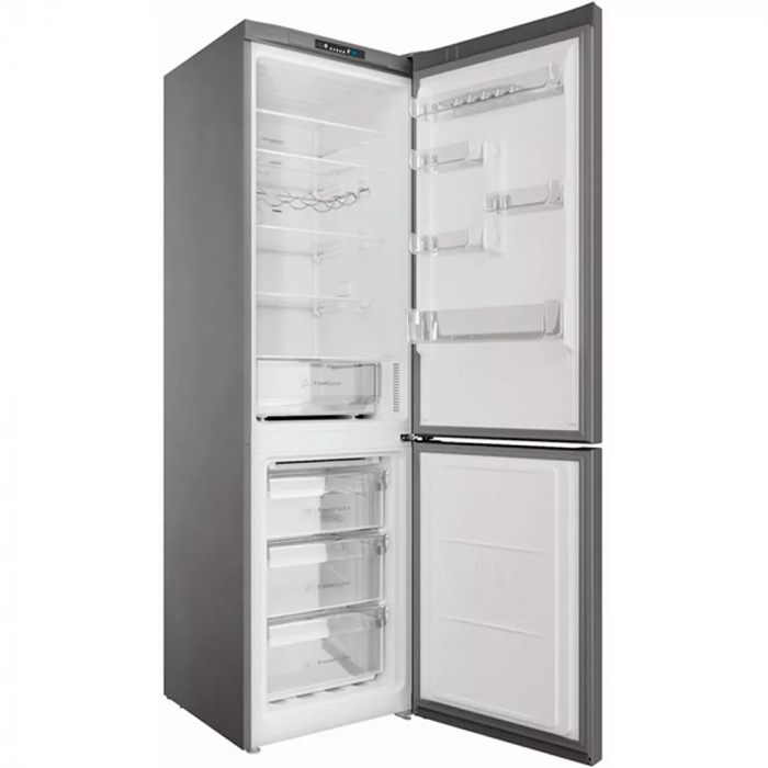 Холодильник Indesit з нижн. мороз., 202.7x60х68, холод.відд.-263л, мороз.відд.-104л, 2дв., А++, NF, інв., нерж