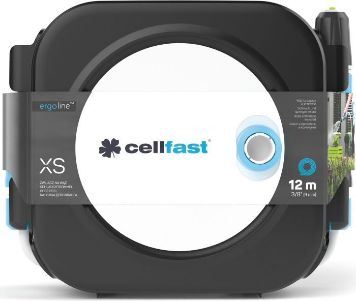 Котушка зі шлангом Cellfast ERGO XS автоматична 10+2м шланга 3/8" комплект конекторів та зрошувач ERGO