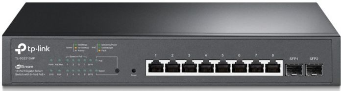 Комутатор TP-LINK TL-SG2210MP 8xGE (8xPoE) 2xSFP, 150Вт, WebSmart