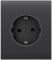 Центральна панель для вбудованої розетки Ajax CenterCover for Outlet Basic, graphite