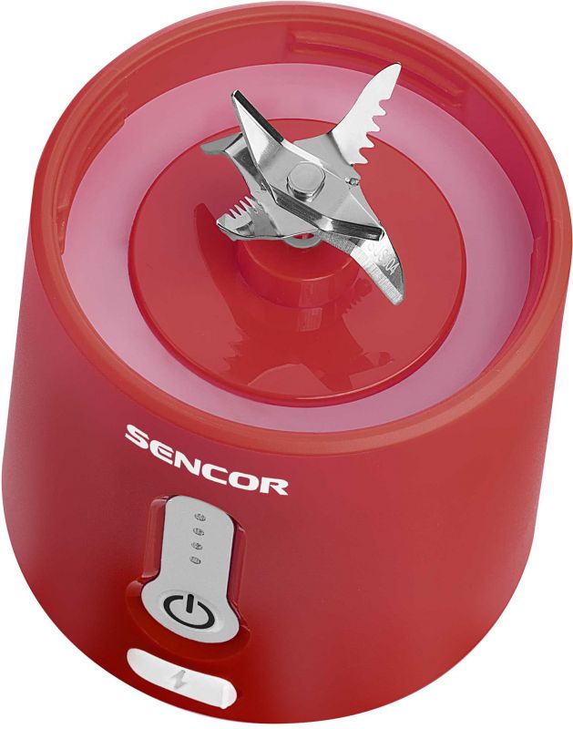 Блендер Sencor портативний для смузі 150Вт, чаша-500мл, USB-C, біло-червоний