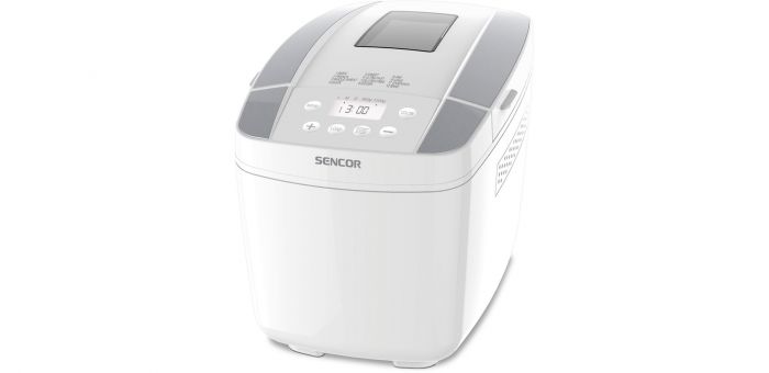 Хлібопічка Sencor 800Вт, програм-10, макс.вага -1.2кг, форма прямокутник, пластик, білий
