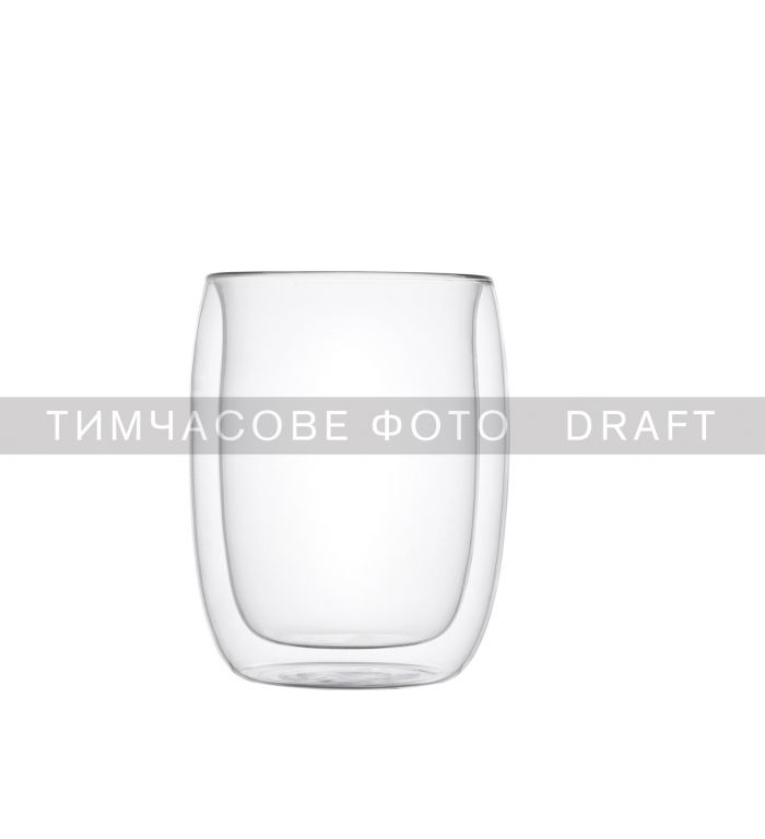 Набір чашок з подвійними стінками Ardesto, 350мл, 2шт, боросилікатне скло, прозорий