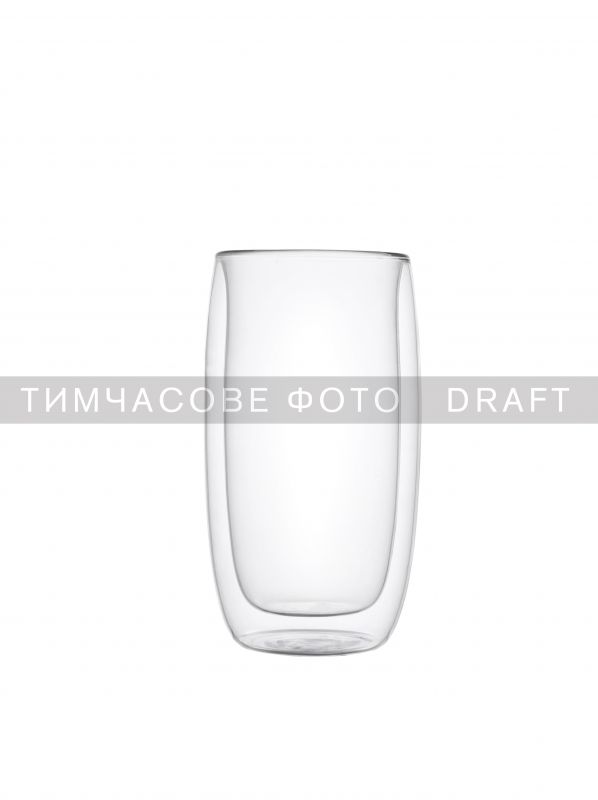 Набір чашок з подвійними стінками Ardesto, 380мл, 2шт, боросилікатне скло, прозорий
