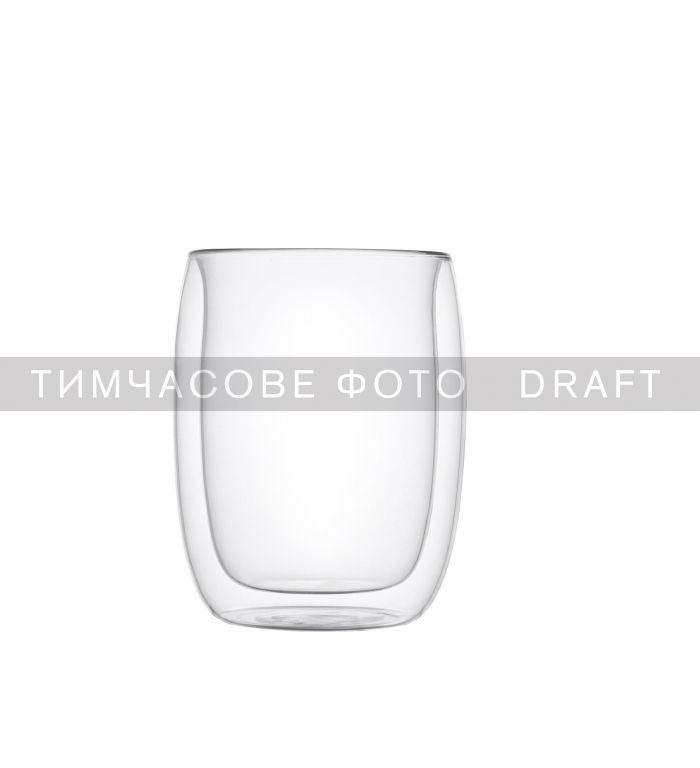 Набір чашок з подвійними стінками Ardesto, 350мл, 2шт, боросилікатне скло, прозорий