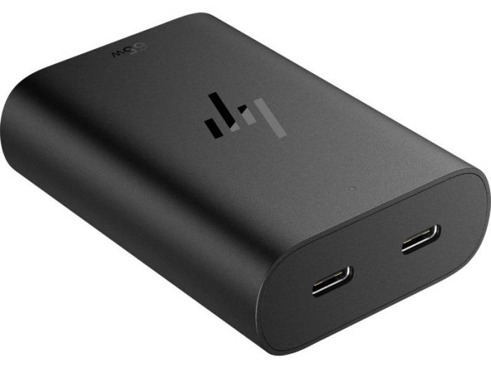 Зарядний пристрій мережевий HP 65W 2хUSB-C, кабель USB-C > USB-C, 1м, чорний