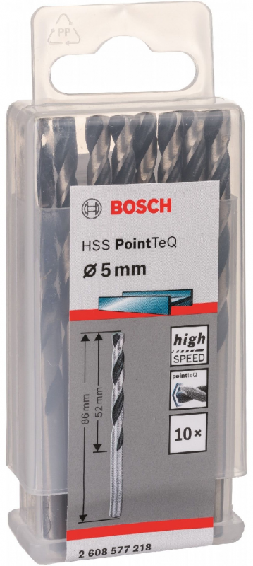 Свердло по металу Bosch HSS-PointTeQ, 5х52х86мм, 10шт