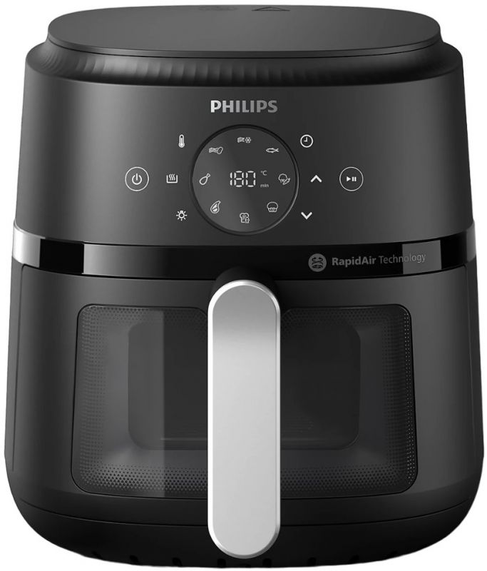 Мультипіч Philips Ovi digital, 1500Вт, чаша-4.2л, сенсорне керування, 13 авто. програм, віконце, пластик, чорний