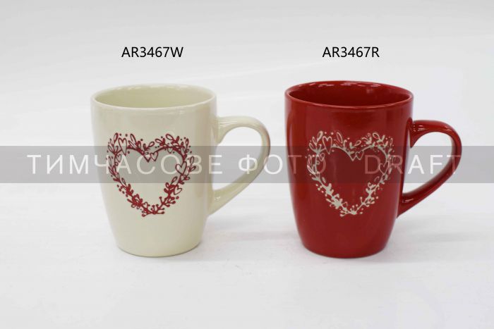 Чашка Ardesto Heart, 320мл, кераміка, білий