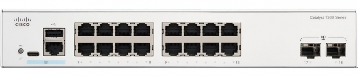 Комутатор Cisco Catalyst 1300 16xGE, 2x1G SFP