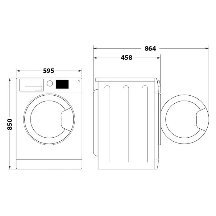 Пральна машина Whirlpool фронтальна, 6кг, 1200, A+++, 43см, дисплей, інвертор, люк чорний, білий