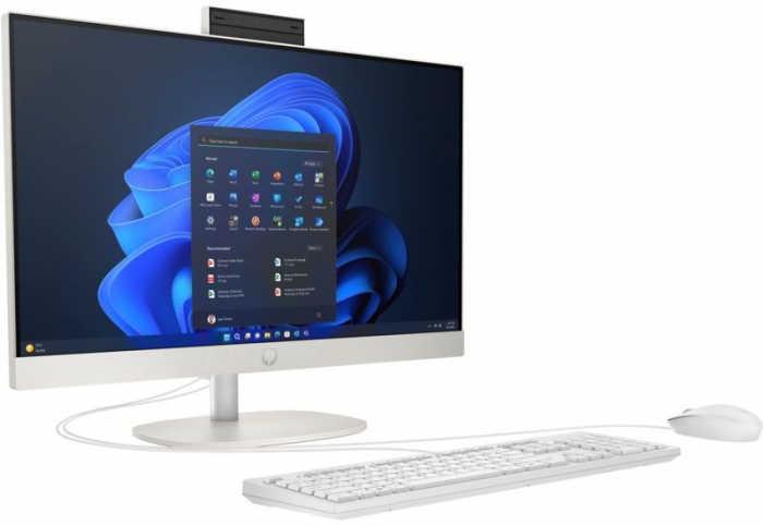 Комп'ютер персональний моноблок HP 240-G10 23.8" FHD IPS AG, Intel i3-N300, 8GB, F512GB, UMA, WiFi, кл+м, 3р, DOS, білий