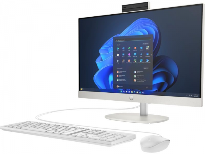 Комп'ютер персональний моноблок HP 240-G10 23.8" FHD IPS AG, Intel i3-N300, 8GB, F512GB, UMA, WiFi, кл+м, 3р, DOS, білий