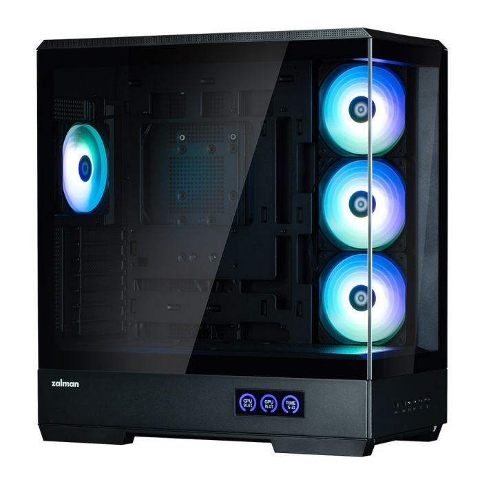Корпус Zalman P50 DS без БЖ, 2xUSB3.0, 1xUSBType-C, 4x120мм ARGB, VGA 435мм, LCS ready, TG Side Panel, ATX, чорний