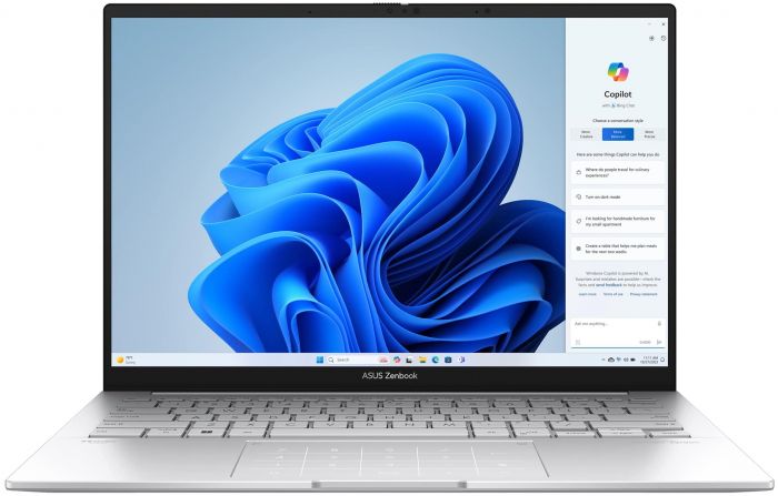 Ноутбук ASUS Zenbook 14 UX3405MA-QD056W 14" WUXGA OLED, Intel Ultra 5-125H, 16GB, F512GB, UMA, W11, Сріблястий