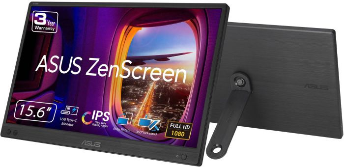 Монітор портативний Asus 15.6" ZenScreen MB166CR USB-C, IPS, Case