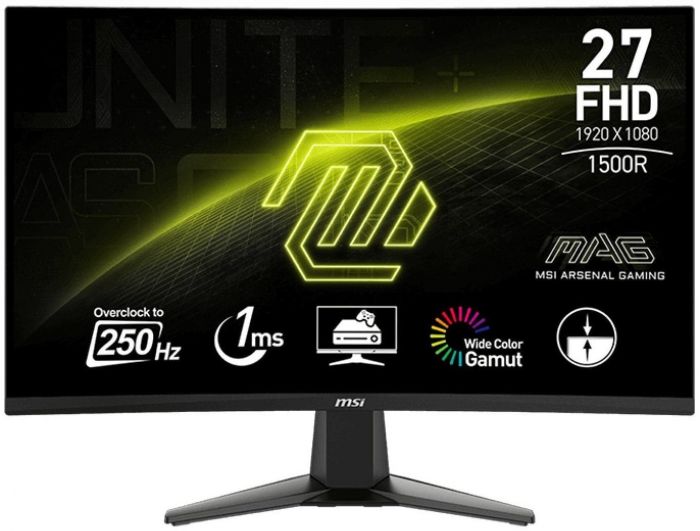 Монітор MSI 27" MAG 27C6X 2xHDMI, DP, USB-C, 2xUSB, Audio, VA, 250Hz, 1ms, sRGB 99%, CURVED, AdaptiveSync