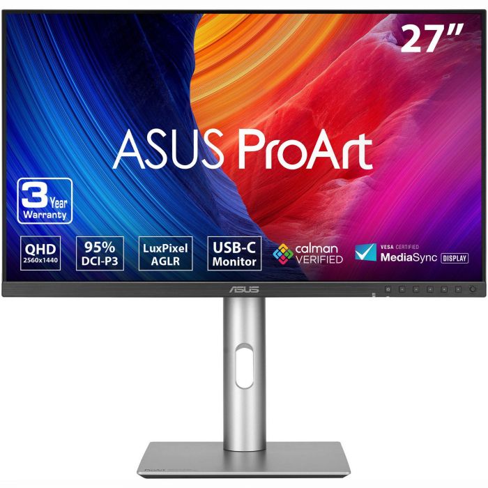 Монітор Asus 27" ProArt PA278CFRV HDMI, 2xDP, USB-C, 3xUSB, MM, IPS, 2560x1440, 100Hz, 5ms, DCI-P3 95%, AdaptiveSync, Pivot, HDR400