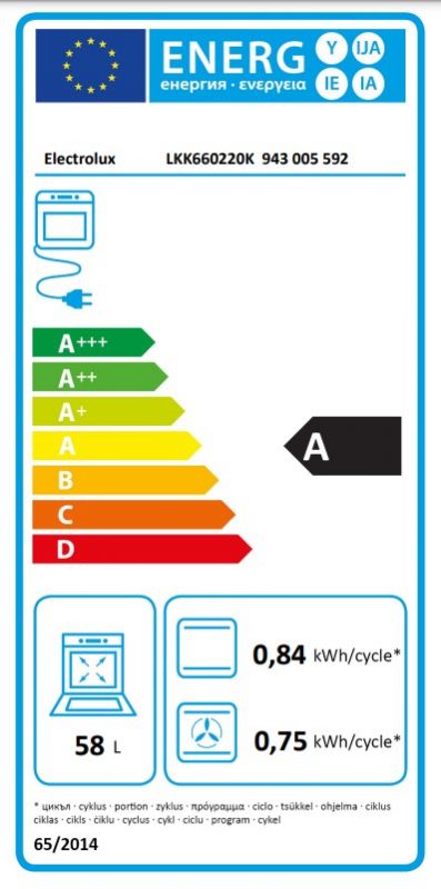 Плита Electrolux комбінована, 58л, 60x60см, дисплей, конвекція, чавун, пара, чорний