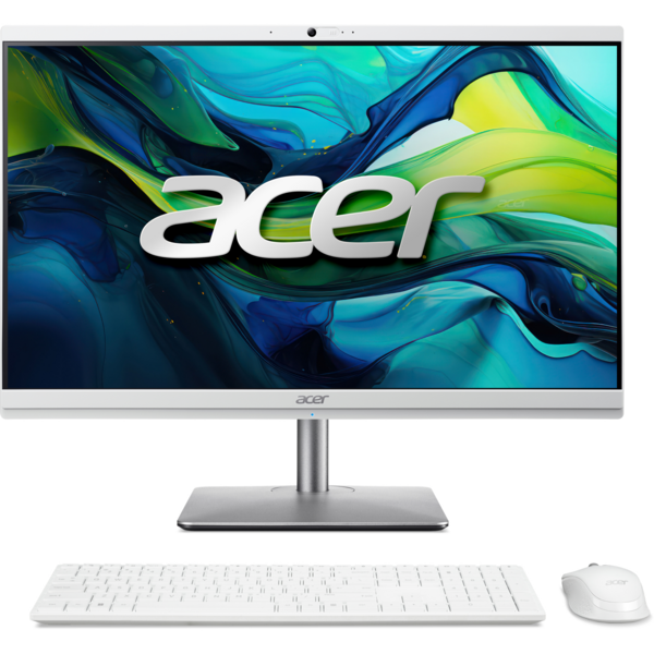 Комп'ютер персональний моноблок Acer Aspire C24-195ES 23.8" FHD Intel U7-155U, 16GB, F512GB, UMA, WiFi, кл+м, 3р, без ОС, сірий