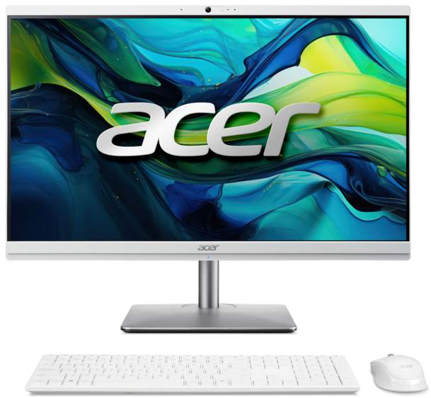 Комп'ютер персональний моноблок Acer Aspire C24-195ES 23.8" FHD Intel U7-155U, 16GB, F512GB, UMA, WiFi, кл+м, 3р, без ОС, сірий