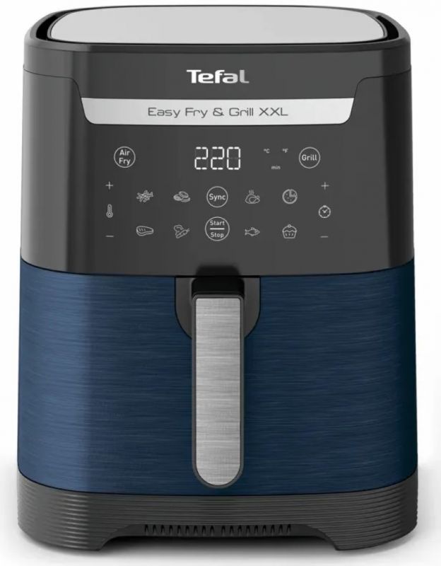 Мультипіч Tefal EasyFry&Grill XXL, 1830Вт, чаша-6.5л, сенсорне керув., 8 програм, пластик, чорно-синій