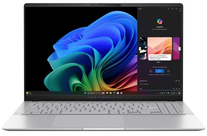 Ноутбук ASUS Vivobook S 15 S5507QA-MA004W 15.6" 3K OLED, Qualcomm X Plus X1P 42 100, 16GB, F1TB, UMA, Win11, Сріблястий