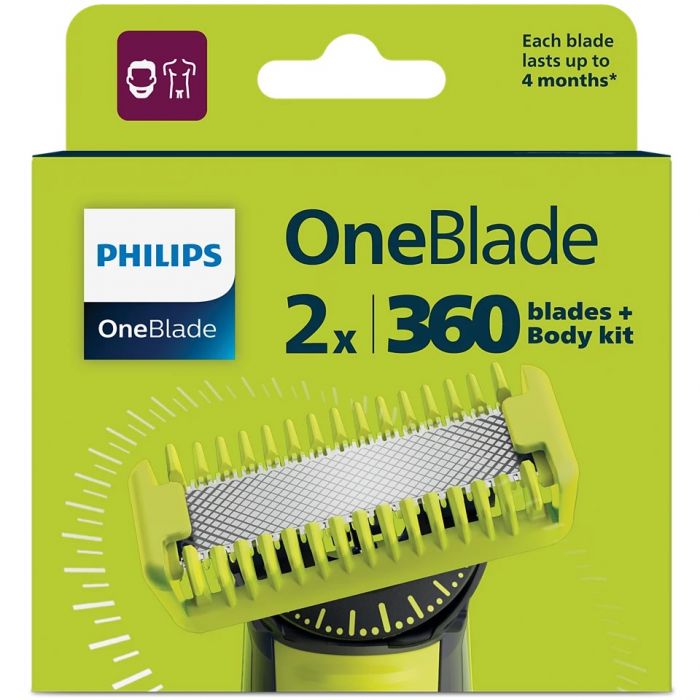 Змінні леза Philips OneBlade 360 QP624/50 з насадками для тіла 2 шт