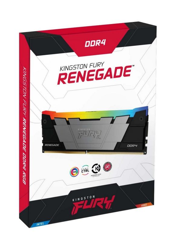 Пам'ять ПК Kingston DDR4 16GB KIT (8GBx2) 3600 FURY Renegade RGB