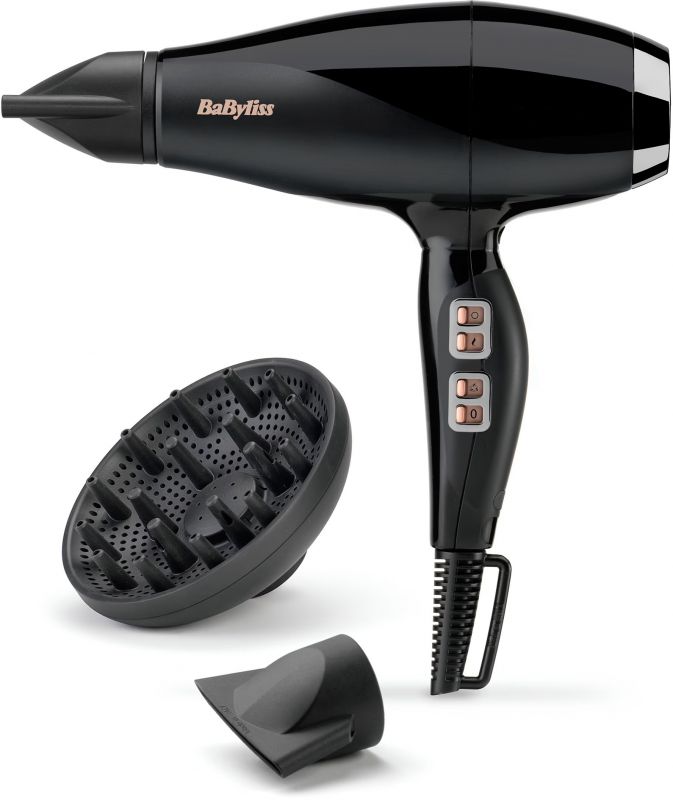 Фен Babyliss Air Power Pro, 2300Вт, 3 режими, дифузор, іоніз-я, хол. обдув, кераміка, чорно-рожевий