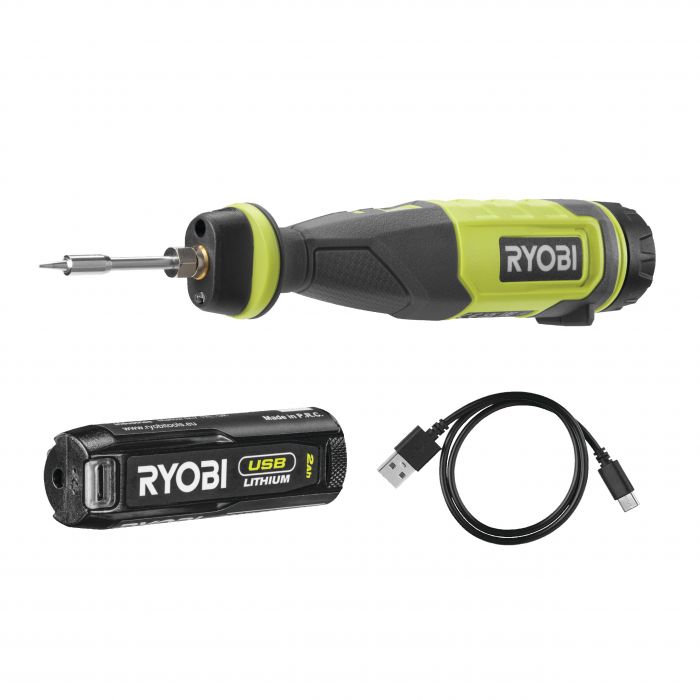 Паяльник акумуляторний Ryobi USB Lithium RSI4-120G 4В 2А·год 460°С світлодіодне підсвічування 0.1кг