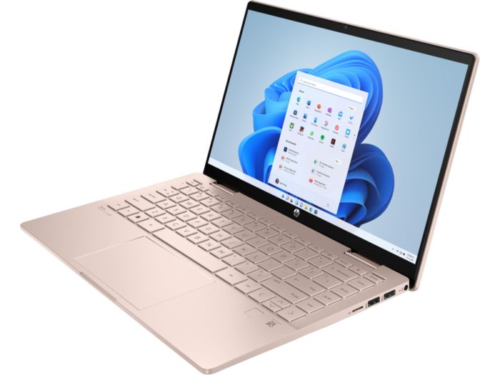 Ноутбук HP Pavilion x360 14-ek2003ua 14" FHD IPS Touch, Intel 5-120U, 16GB, F512GB, UMA, DOS, рожеве золото