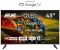 Телевізор 43" 2E QLED 4K 60Hz Smart Google TV Black