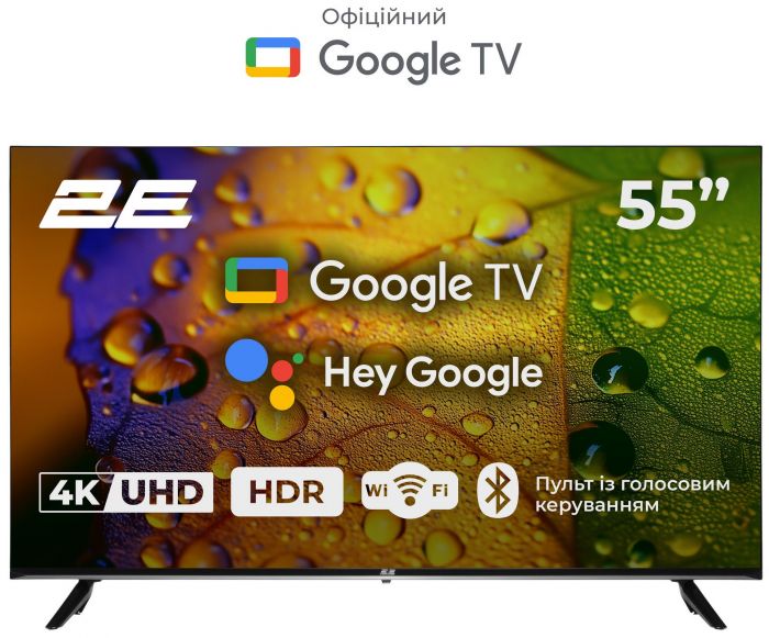 Телевізор 55" 2E LED 4K 60Hz Smart Google TV Black