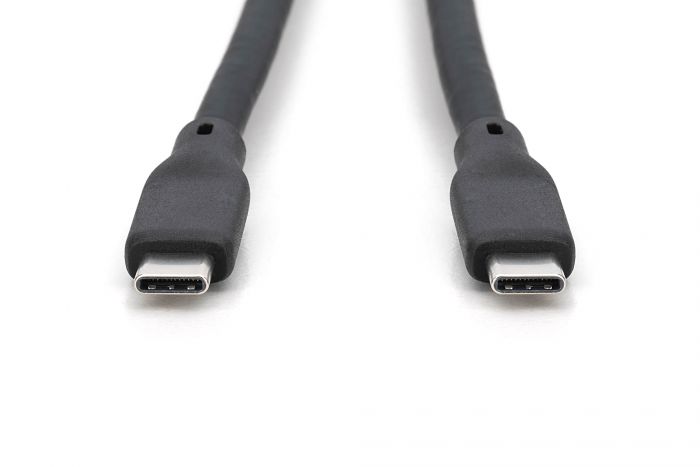 Кабель USB-C заряджання/синхронізації, DIGITUS, 2м, USB 3.2 Gen1, 5G, 100W, 4K, силіконовий, чорний