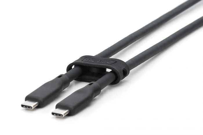 Кабель USB-C заряджання/синхронізації, DIGITUS, 2м, USB 3.2 Gen1, 5G, 100W, 4K, силіконовий, чорний