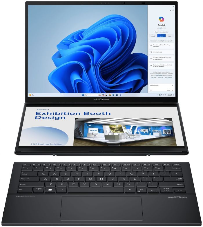 Ноутбук ASUS Zenbook Duo UX8406MA-PZ044W 14" 3K OLED, Intel Ultra 7 155H, 16GB, F1TB, UMA, Win11, Сірий