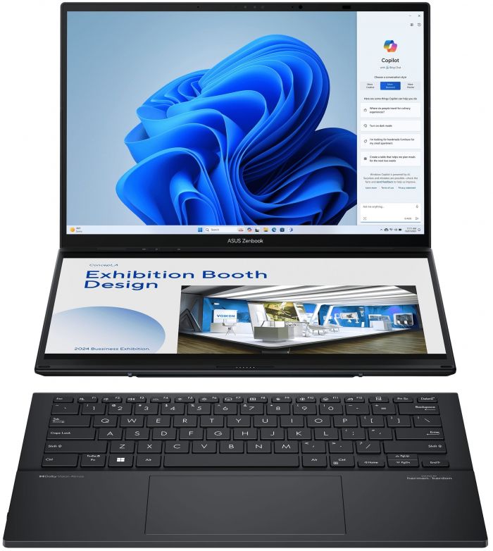 Ноутбук ASUS Zenbook Duo UX8406MA-QL104W 14" FHD OLED, Intel Ultra 9 185H, 32GB, F2TB, UMA, Win11, Сірий